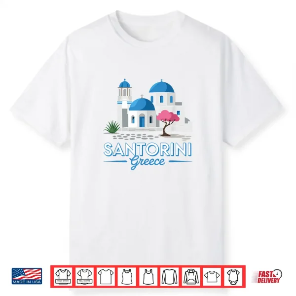 Santorini Greece Scenic Greek Island Fun Travel Design Shirt