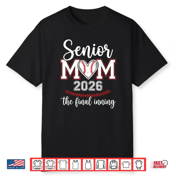 Senior 2026 The Final Inning Baseball Heart Graduation Shirt