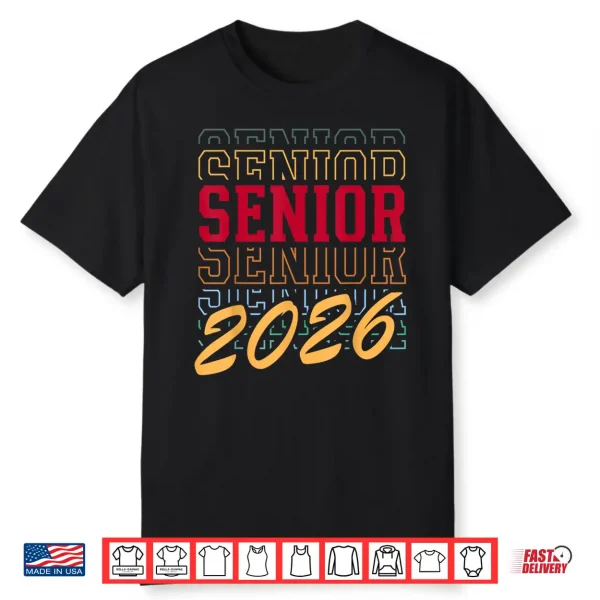 Senior Class Of 2026 Striped Graduate Student Graduation Shirt