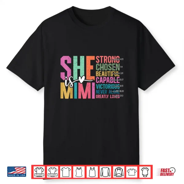 She Is Mimi Christian Mother’S Day Present For Grandma Women Shirt