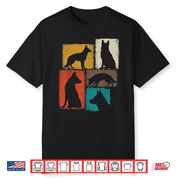 Shepherd Vintage Collage German Shepherd Mom Dog Lover Shirt