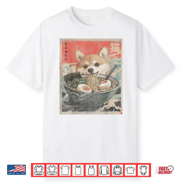 Shiba Inu Ramen Japanese Funny Kawaii Shiba Dog Anime Gifts Shirt