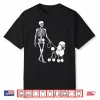 Skeleton Walking Poodle Dog Lovers Halloween Humor Shirt