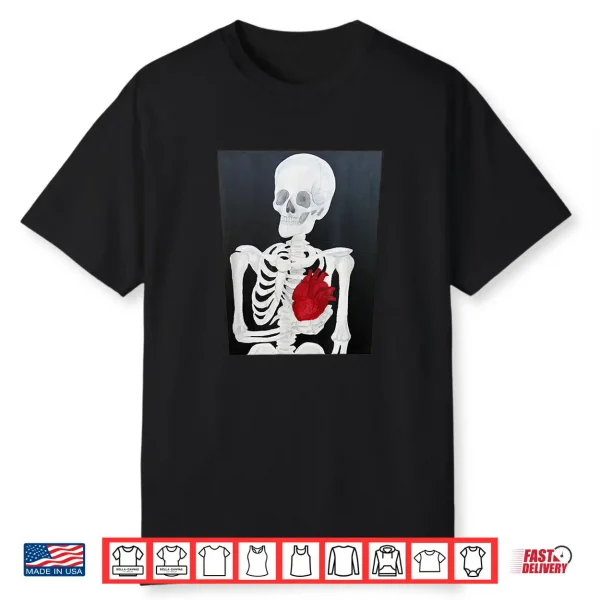 Skeleton With Heart Shirt