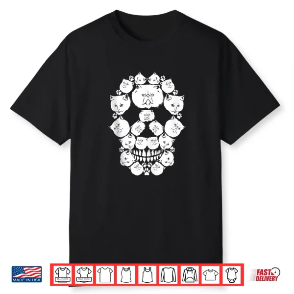 Skull Persian Cat Skeleton Halloween Costume Scary Shirt