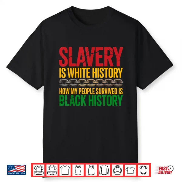 Slavery Is White History Juneteenth Black History Month Shirt