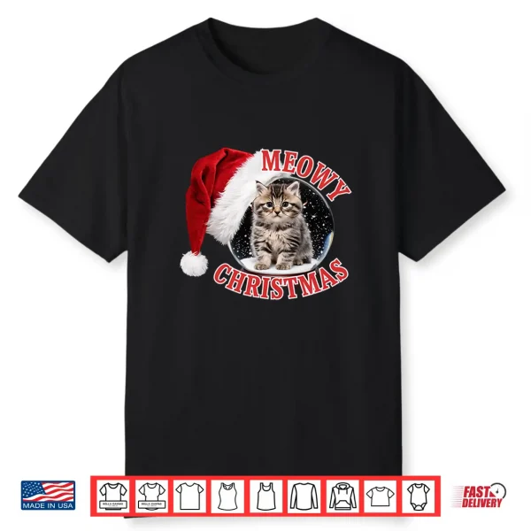 Snow Globe Maine Coon Cat Meowy Christmas Shirt