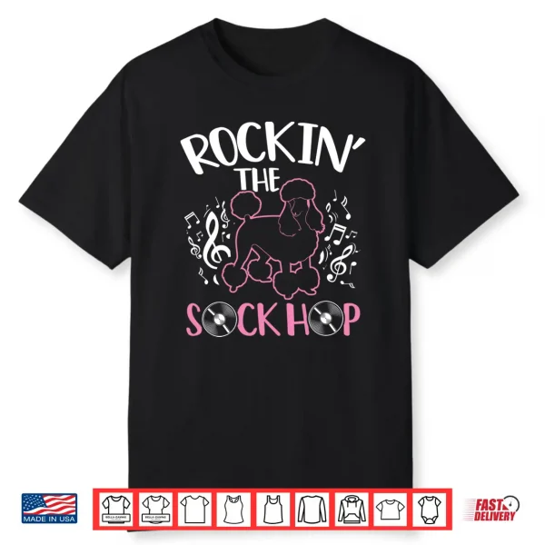 Sock Hop Costume Shirt Girls Women Pink Poodle Shirt