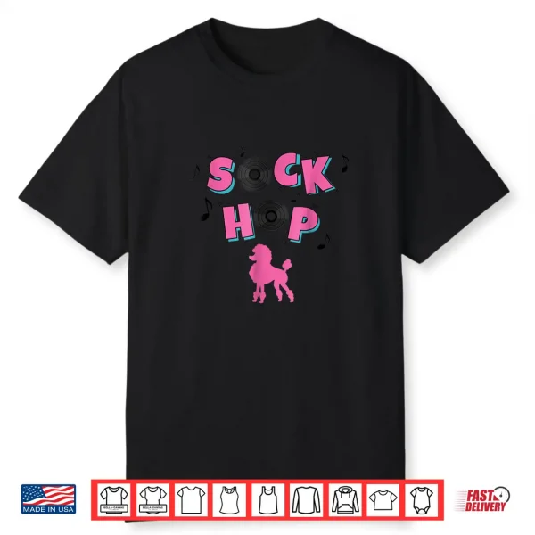 Sock Hop Shirt Pink Poodle Vinyl Records Tee