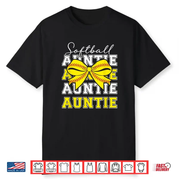 Softball Auntie Coquette Softball Aunt Softball Player Aunt Shirt