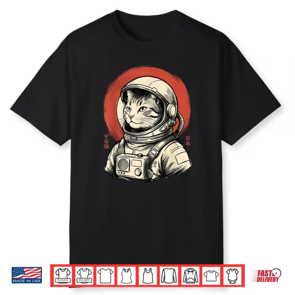 Space Cat Japanese Art Astronaut Kawaii Anime Space Cat Shirt