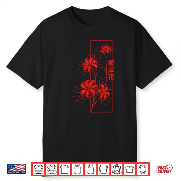Spider Lily Flower Anime Aesthetic Japanese Culture Manga Shirt
