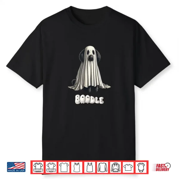 Spooky Boodle Black Poodle Halloween Ghost Funny Dog Mom Shirt
