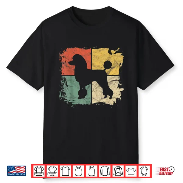 Square Retro Poodle Owner Gift Dog Poodle Dad Mom Shirt