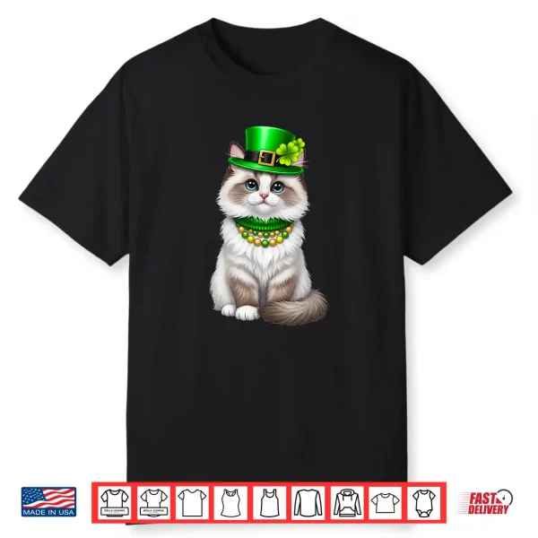 St Patricks Day Ragdoll Cat Leprechaun Hat Shamrock Shirt