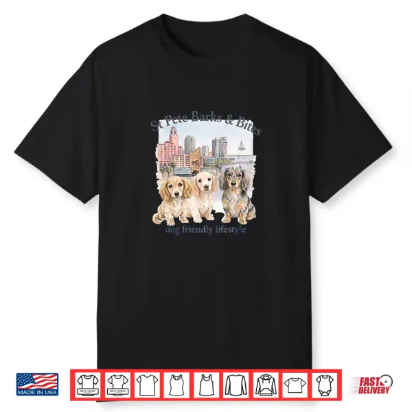 St Pete Barks & Bites Dachshunds Premium Tri Blend Shirt