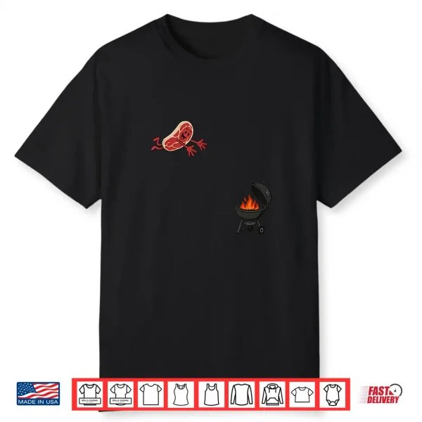 Steak Dive Funny Flying Steak Bbq Grilling 4Th July Humor Shirt