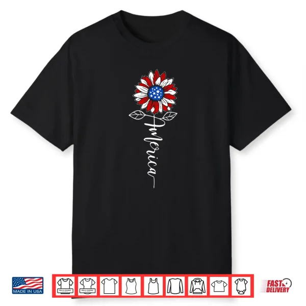 Sunflower 250 Years American Flag 4Th Of July Patriotic Shirt