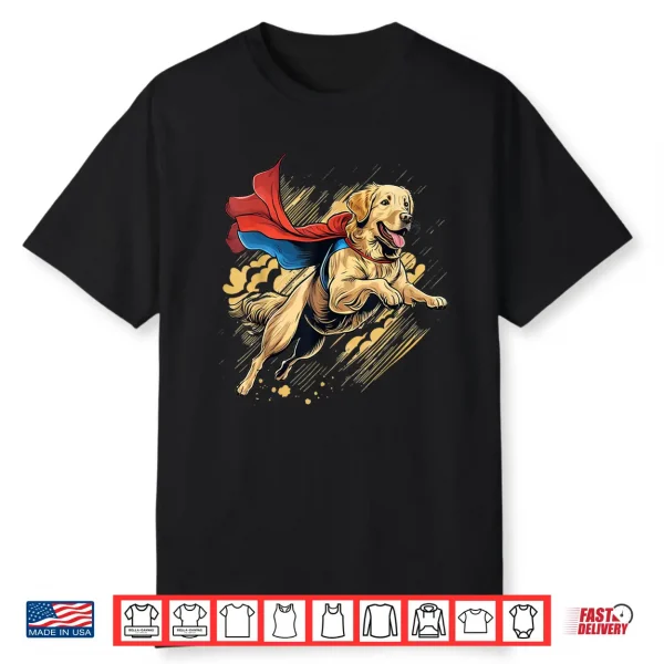 Superhero Golden Retriever Red Cape Super Hero Dog Shirt