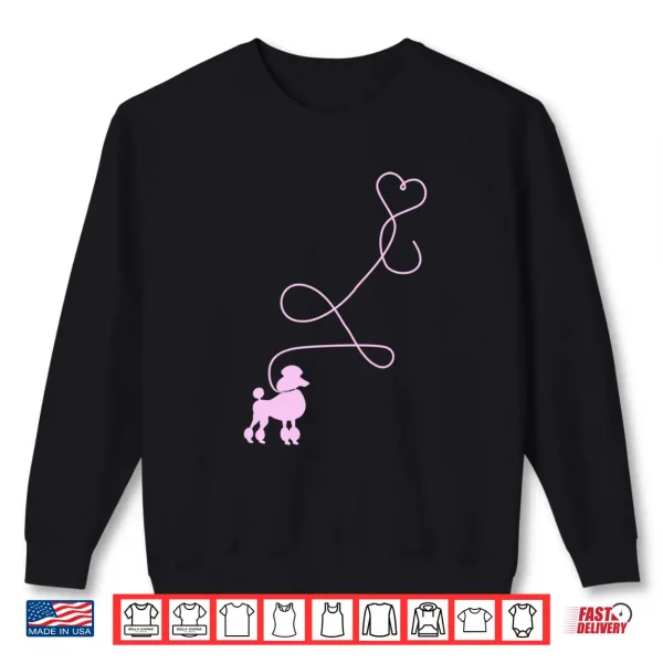 Sweatshirt 1950s Sock Hop Costume 50s Theme Dog Pink Poodle Heart Top Shirt