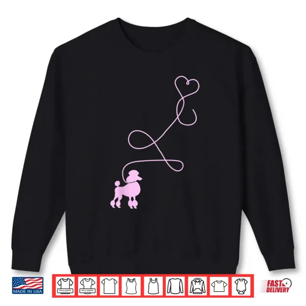 Sweatshirt 1950s Sock Hop Costume Shirt Dog Cute Poodle Heart