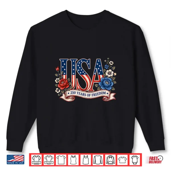 Sweatshirt 250th Anniversary USA Shirt Women Patriotic 4th of July Shirt