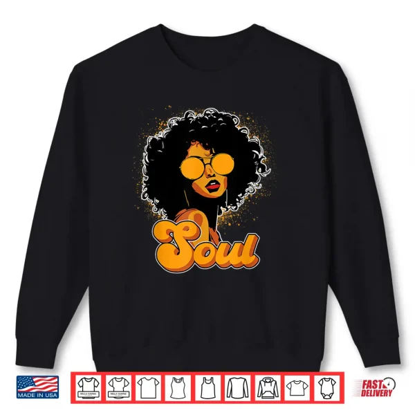 Sweatshirt 70s Funk Afro Women Soul Retro Vintage Style Black History Shirt