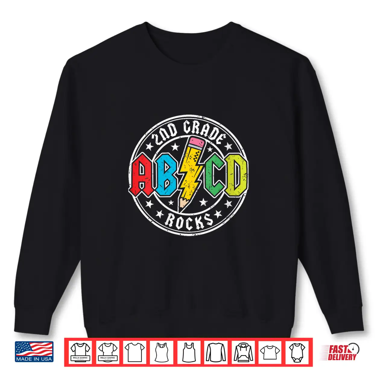 Abcd Second 2Nd Grade Rocks Back To School First Day Kids Shirt Abcd Second 2Nd Grade Rocks Back To School First Day Kids Shirt
