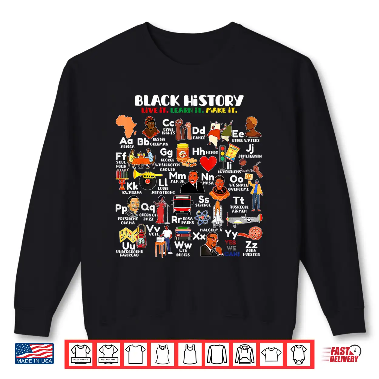 Abcs Of Black History Month Pride Live It Learn It Teacher Shirt Abcs Of Black History Month Pride Live It Learn It Teacher Shirt