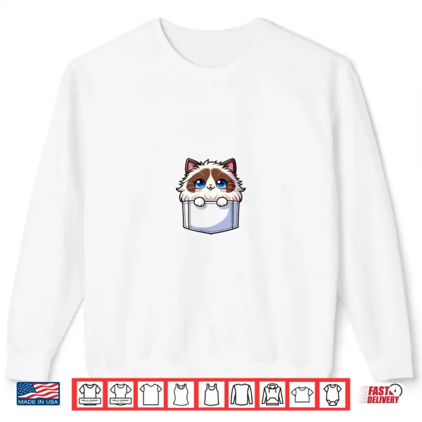 Sweatshirt Adorable Chibi Japanese Pocket Kawaii Ragdoll Cat Shirt