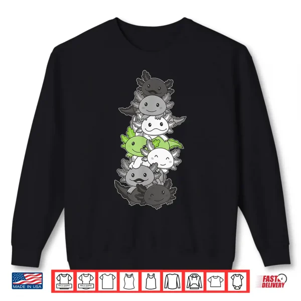 Sweatshirt Agender Flag Pride Month Lgbtq Agender Axolotl Shirt