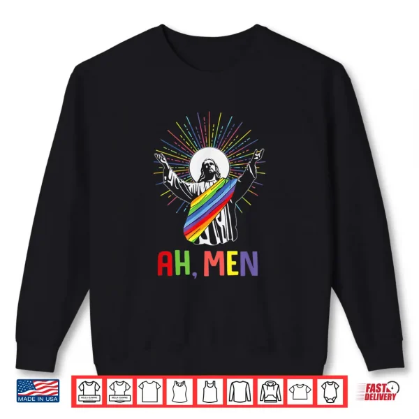 Sweatshirt Ah Men Funny LGBTQ Jesus Gay Pride Month Shirt