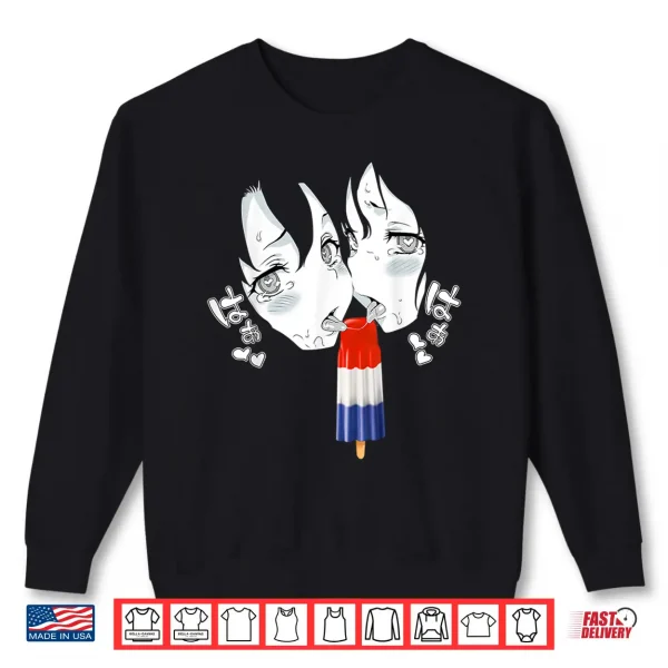 Sweatshirt Ahegao Face Tee Anime Manga Hentai Popsicle Apparel Shirt