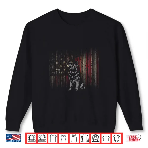 Sweatshirt American Flag German Shepherd Dog Shirt