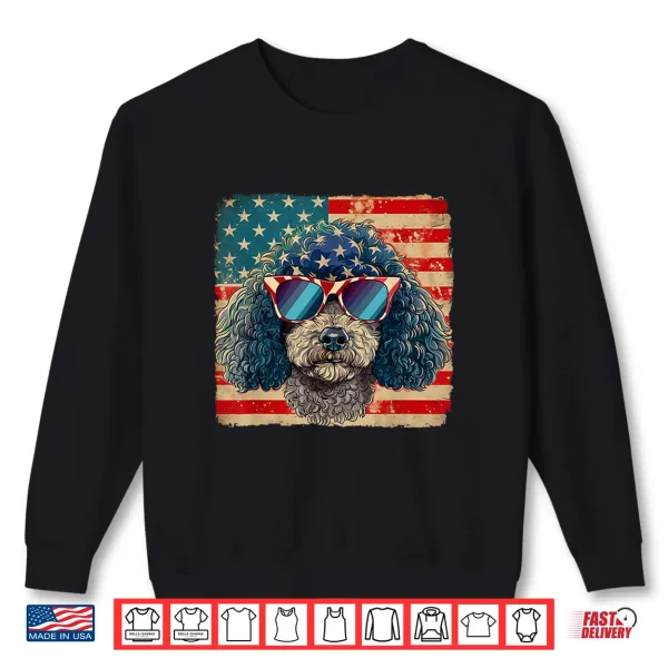 Sweatshirt American Star Stripes Poodle Dog Shirt 4th of July Men Women Shirt