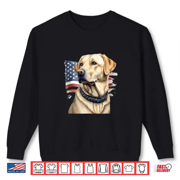 Sweatshirt American USA Flag Lab Owner Yellow Labrador Retriever Shirt