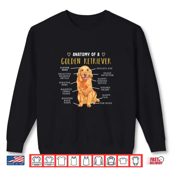 Sweatshirt Anatomy Golden Retriever Dog Lovers For Men Women Shirt