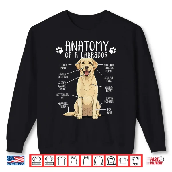 Sweatshirt Anatomy Labrador Retriever Yellow Lab Dog Owner Shirt