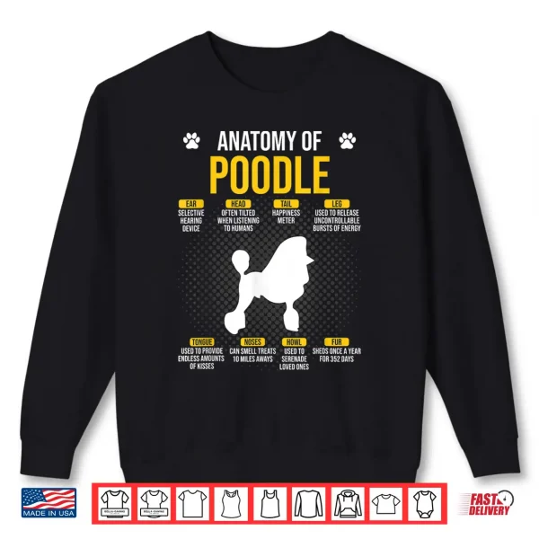 Sweatshirt Anatomy Of Poodle Funny Dog Lover Gift Shirt