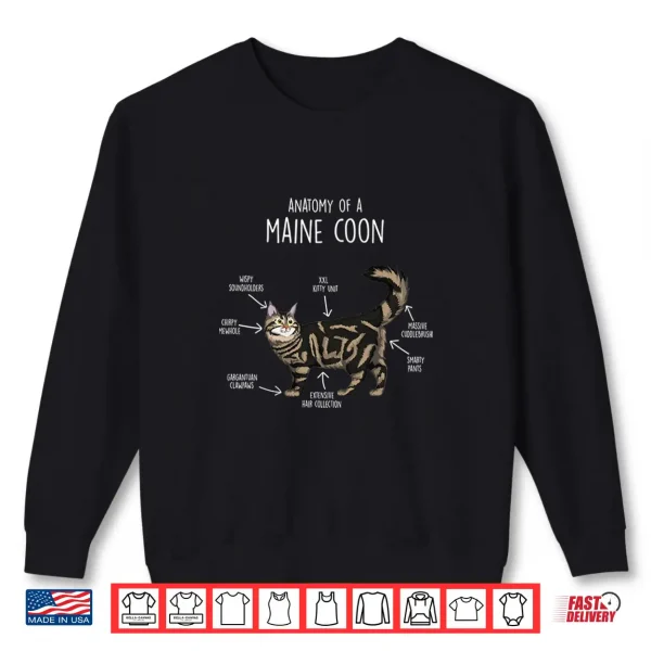 Sweatshirt Anatomy of a Maine Coon Cat Shirt