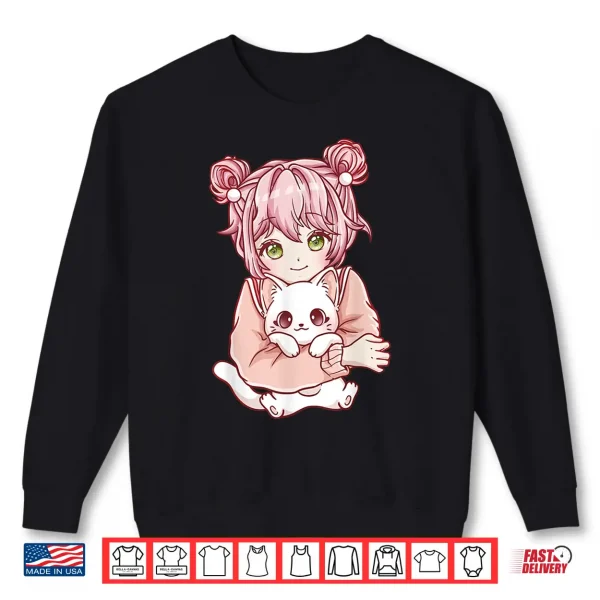 Sweatshirt Anime Girl Cat Cats Kawaii Shirt 2