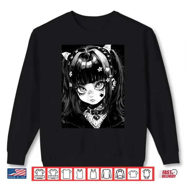 Sweatshirt Anime Girl Soft Grunge Waifu Kawaii Gothic Girl Shirt