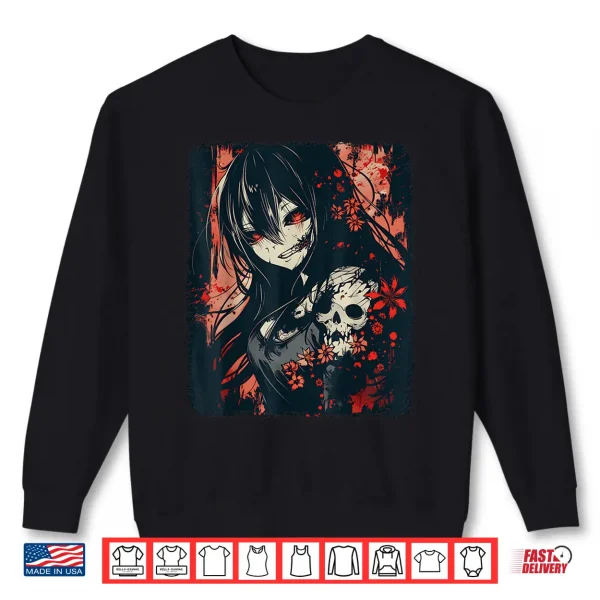 Sweatshirt Anime Horror Girl Aesthetic Japanese Creepy Kawaii Goth Shirt