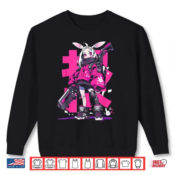 Sweatshirt Anime Manga Cyberpunk Aesthetic Techwear Harajuku Bunny Girl Shirt