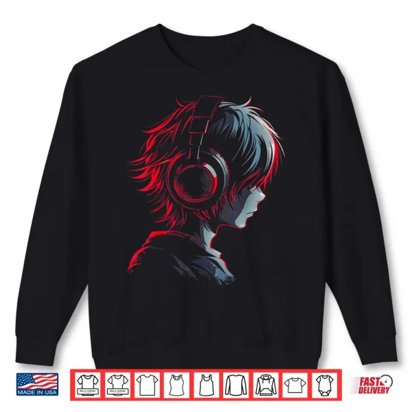 Sweatshirt Anime Manga Graphic Headphone Artwork Anime Shirt