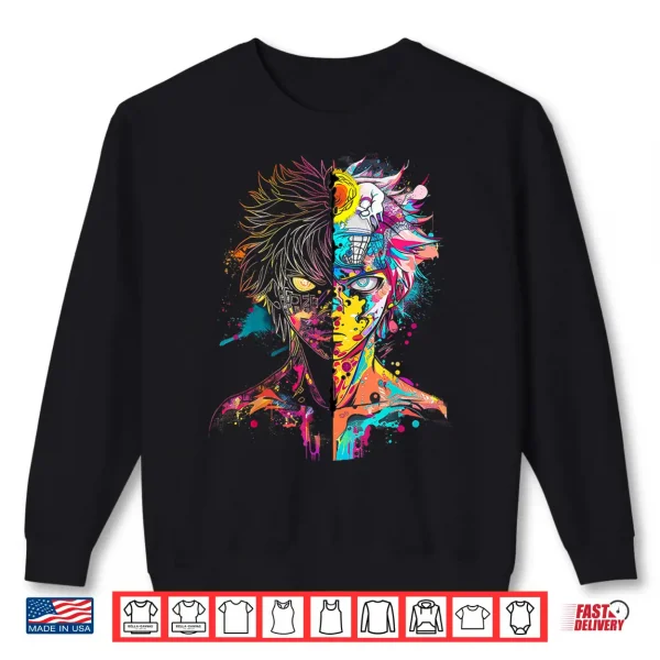 Sweatshirt Anime Manga Motif Colorful Artwork Anime Shirt