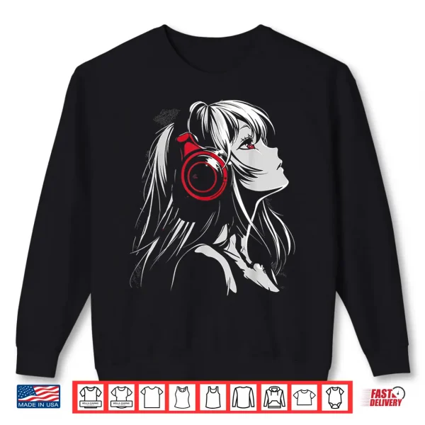 Sweatshirt Anime Manga Motif Headphone Artwork Anime Shirt
