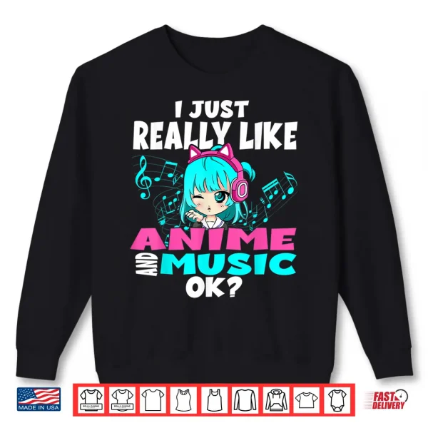 Sweatshirt Anime and music Kawaii chibi graphic teen anime girl Shirt 2