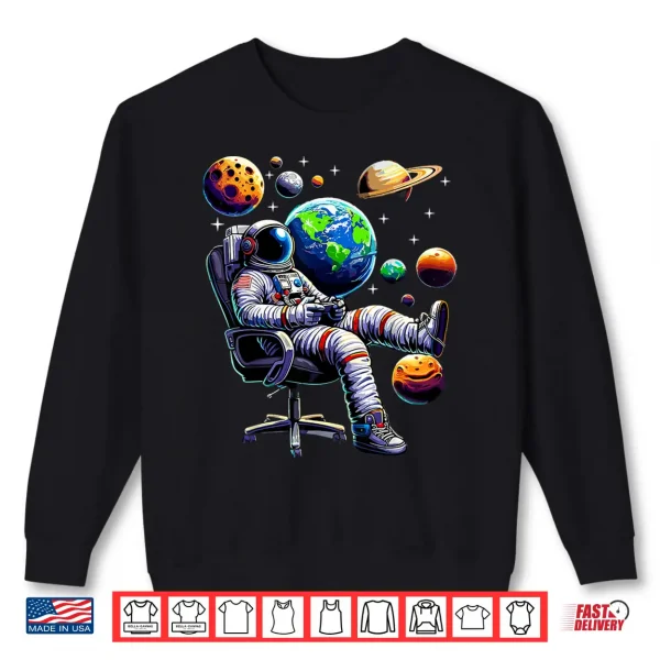 Sweatshirt Astronaut Gamer Space Gaming System Planets Shirt