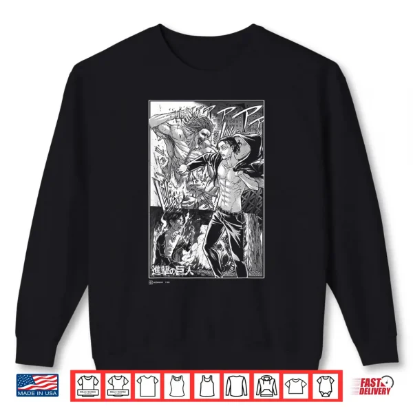 Sweatshirt Attack on Titan Eren Yeager Titan Transformation Manga Style Shirt